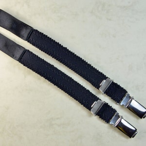 Suspenders - garters 13mm with Strumpfhalter- u suspender clip in black, white and skin.