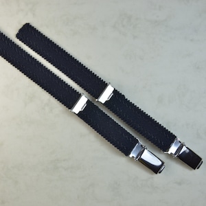 Suspenders - garters 13mm with suspender clip for attaching in black, white and skin.