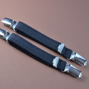 Suspenders - garters with both sides suspender clip, length 25cm, width 1.3cm in black, white and skin.