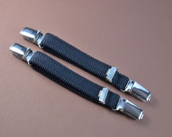 Straps - Strapsbänder mit beidseitig Hosenträger-Clip, Länge 25cm, Breite 13mm in schwarz, weiß oder haut.