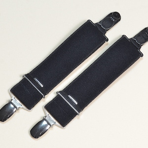 Straps - Adjustable suspenders with both sides suspender clip, 3cm wide, length 25cm in black, white and haut.