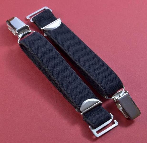 Reinlinde Straps - 2 Strapsbänder 20mm with Suspender Clip for Hooking in Black, White and Skin.