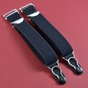 Suspenders - garters 20mm with garter clip for hooking in black, skin and white.