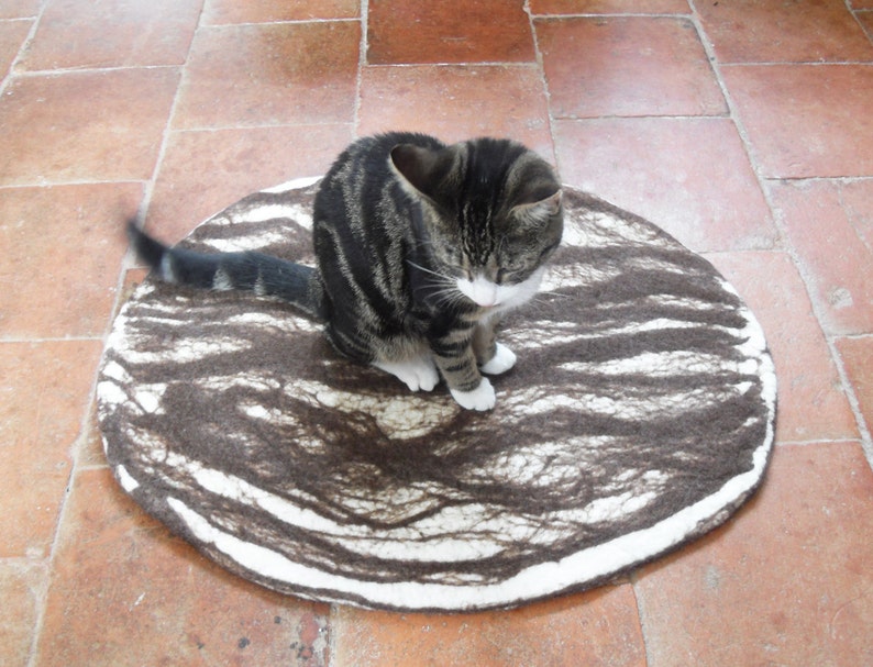 Cat Bed Cat Mat Pet Bed Rug Handmade 100 Wool Etsy