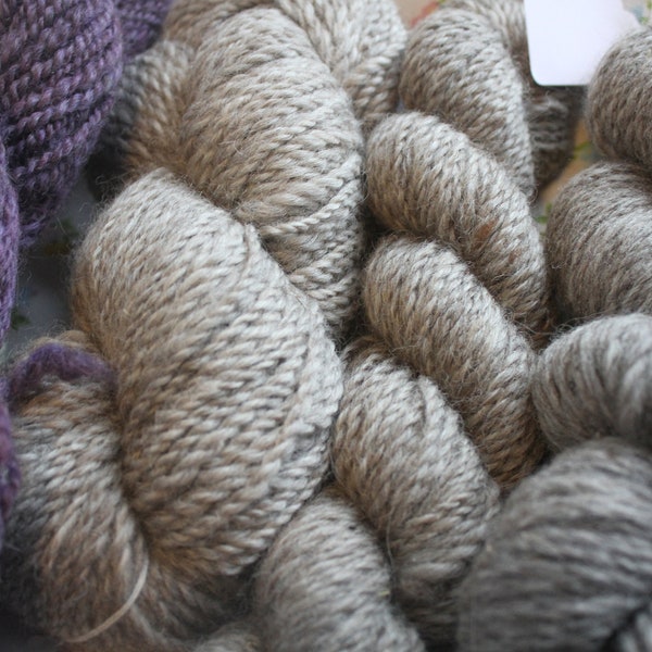 Oatmeal Gray natural Romney Wool yarn 200yd skeins