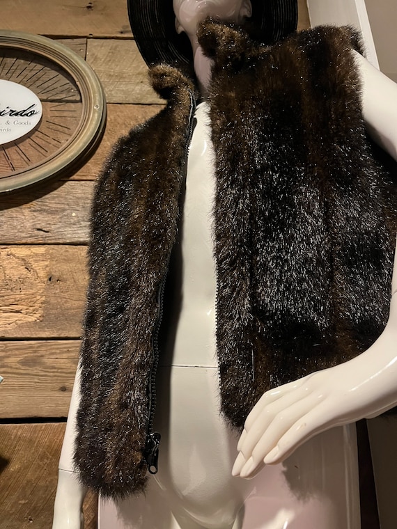 Amazing faux mink vest from the 1970s