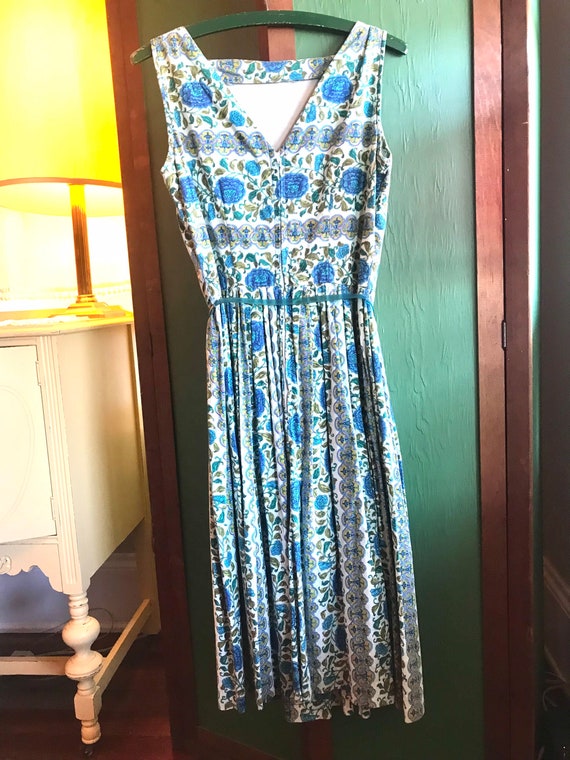 Pretty patterned pale blue Tea Dress! - image 8