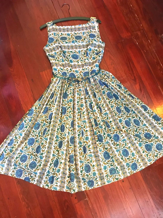 Pretty patterned pale blue Tea Dress! - image 2