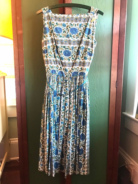 Pretty patterned pale blue Tea Dress! - image 9