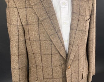 Vintage Tweed Sport Coat Windowpane Blazer | Racquet Fleet's Philadelphia Jacket | Ivy Style Wool Blazer | Preppy Menswear | 38R