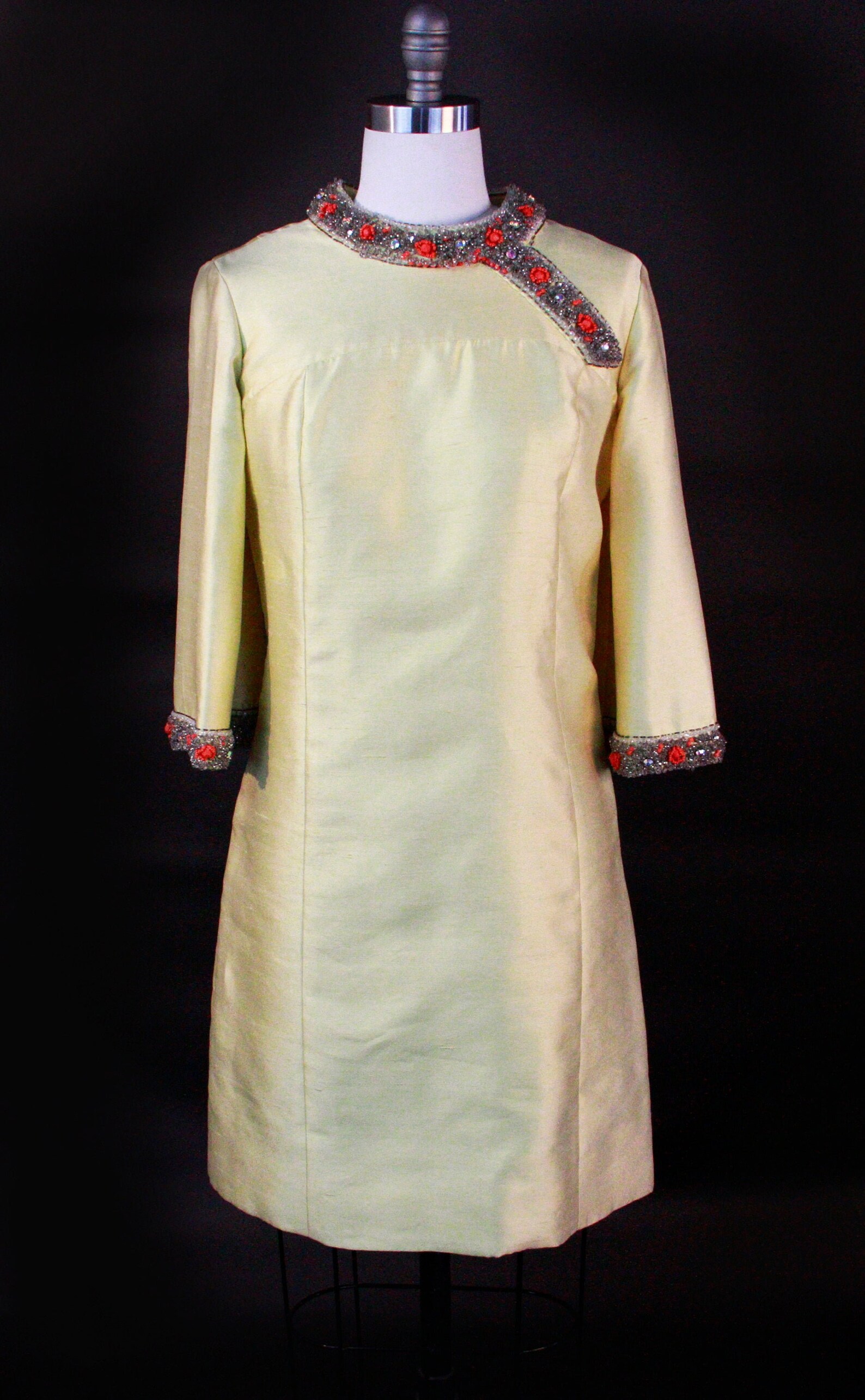 Vintage 1960s Hong Kong Chinese Asian Cheongsam Style Dress Etsy