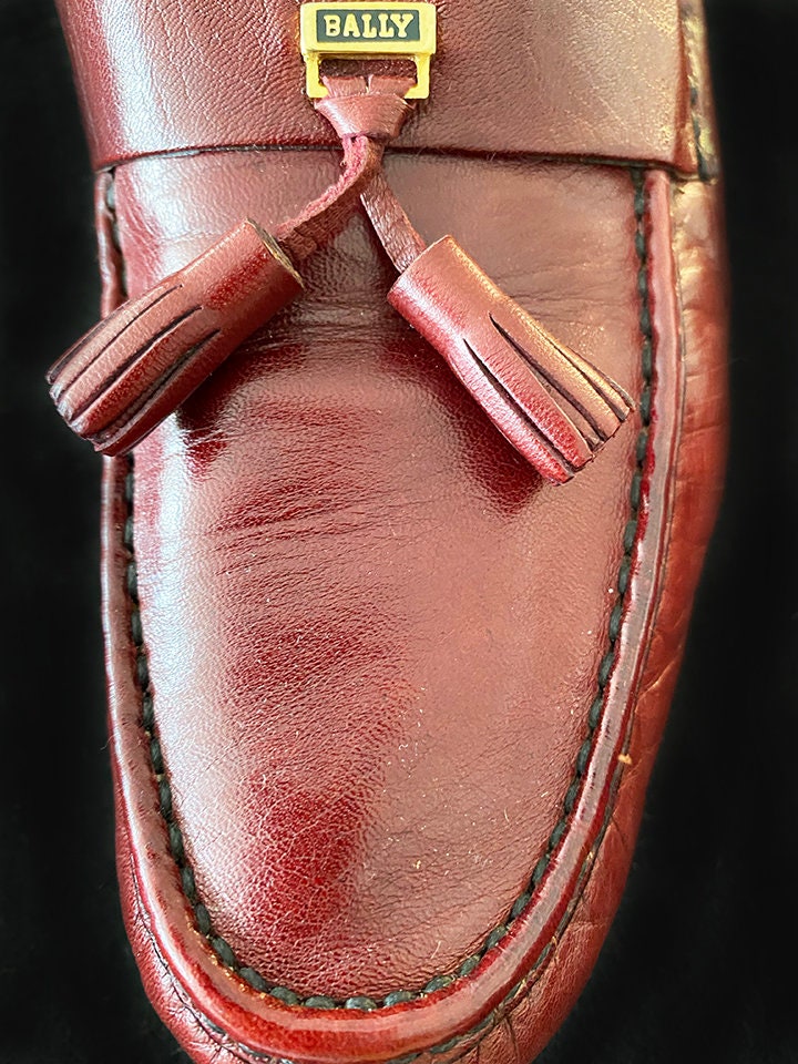 Bally Men’s Tassel Loafers in Bordeaux Leather BALLY ITALIAN MEN SHOES TASSELS LOAFERS BURGUNDY SIZE 9 D | eBay main image 3