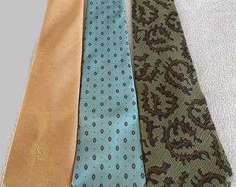 SPRING SALE! Vintage designer Tie Lot - Armani, YSL, Dior