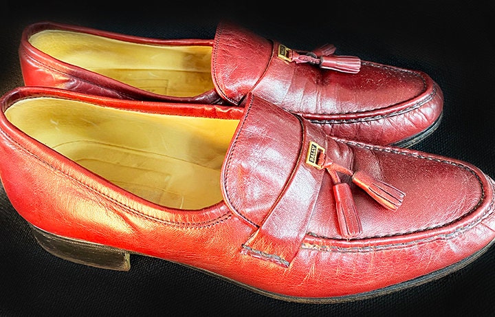 Vintage Mens Bally Oxblood Leather Tassel Loafers - Size 9N  display picture 2