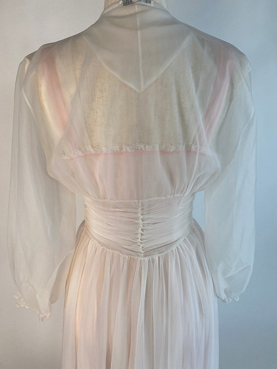 Vintage 60s White and Pink Nylon Bridal Lingerie … - image 5