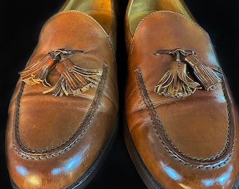 Mocasines vintage de piel italiana con borlas Johnson & Murphy - Hombre, talla 10,5 M