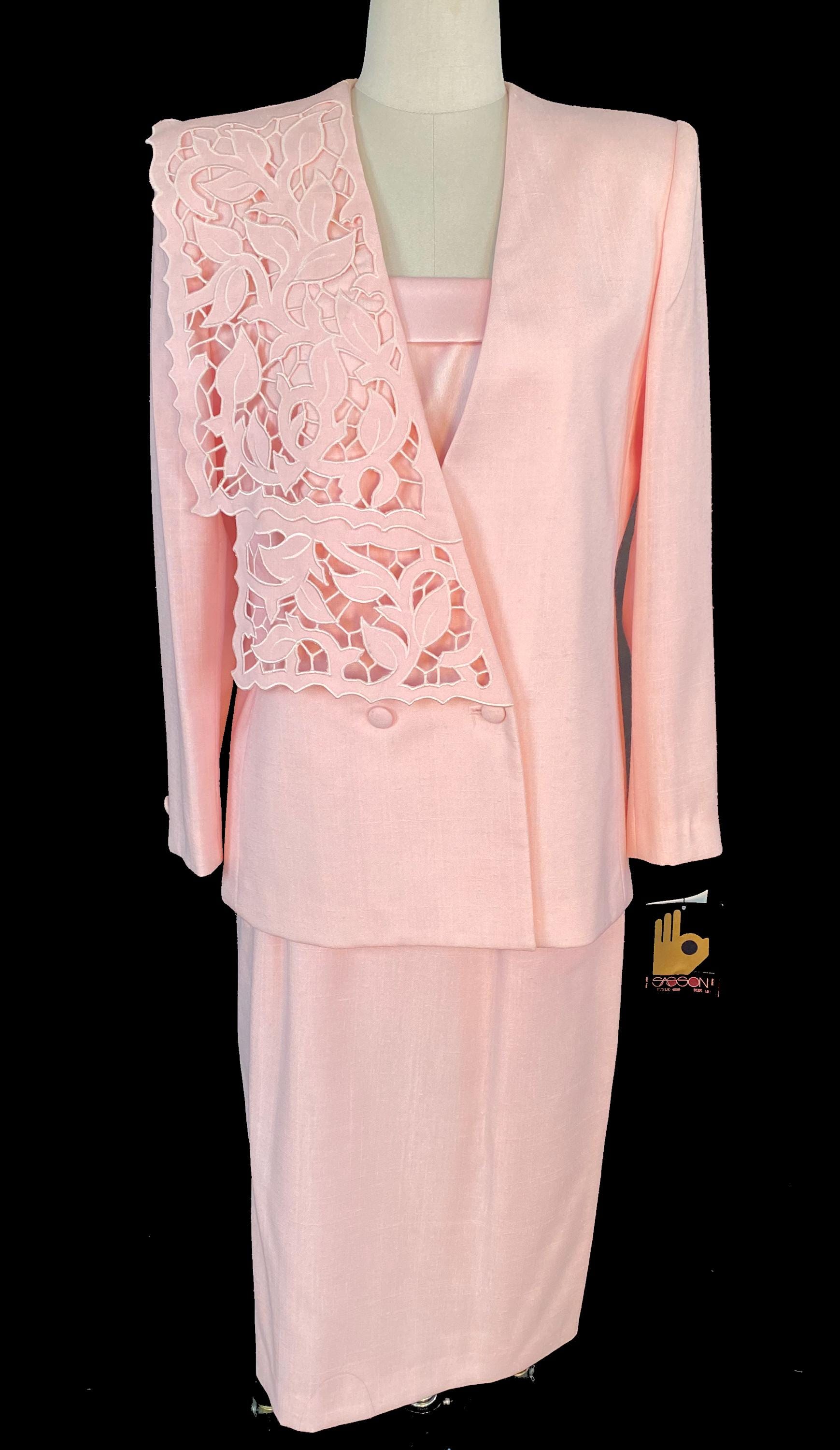 SPRING SALE! Vintage 80s Sasson Linen Suit: Princess Diana Style, Size Medium