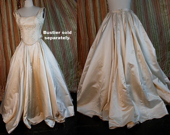 Stunning Silk Satin Ballgown Bridal Separates Ivory Skirt with Petticoat