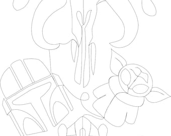 Bloque de acolchado mandaloriano de Star Wars