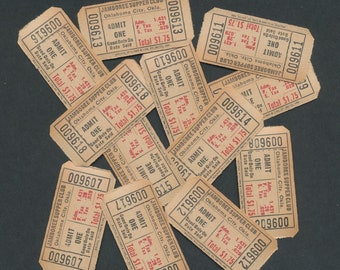 Vintage toegangskaarten / Jamboree Supper Club Oklahoma City / Perfect voor collage, ATC's, scrapbooking, mixed media, kaarten maken, tijdschriften