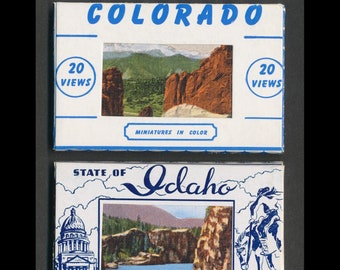 Tiny Vintage Postcard Sets / 20 Scenic Pictures of Idaho or Colorado / Perfect for Junk Journals, Scrapbooks, ATC Series, Collections, ACEO