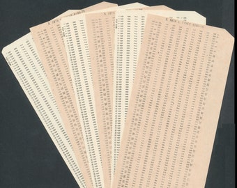 Vintage Computer Punch Cards / 1970's Mainframe Data Processing / Artist Trading Card, Junk Journal, Pen Pal Swap, Altered Book, ATC, ACEO