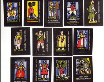 Old Czechoslovakia Matchbox Label Series from 1961 / Vintage Paper Ephemera for Collectors, Arts and Crafts, Junk Journals, Handmade Cards