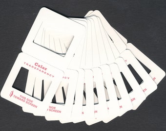 50 White Cardboard Slide Mounts Or Frames Kids Crafts Junk - 