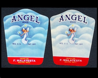 Angel Brand 1950's Labels / Lovely Vintage Image for Collage, Christmas Crafts, Artist Trading Card, Handmade Greeting Cards, Collection