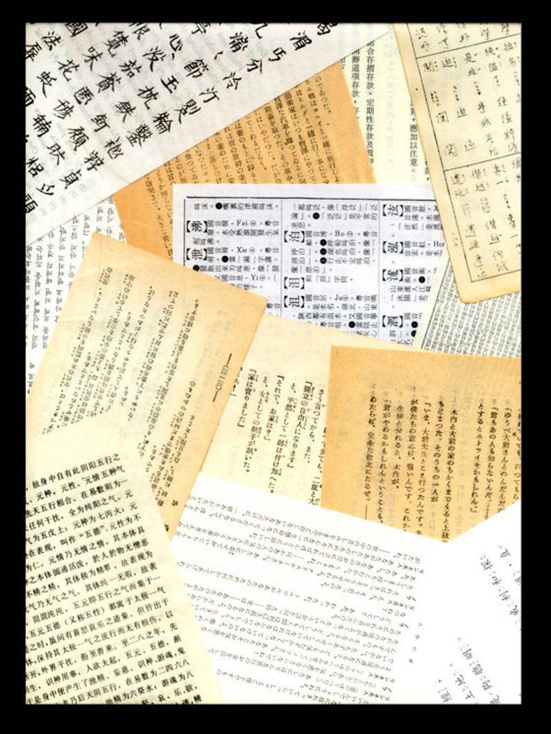 Asian Text Package / Cantonese, Mandarin, Korean Book Pages / Foreign Language Kit / Collage Paper, Chinese Altered Book, Junk Journal, ACEO image 7