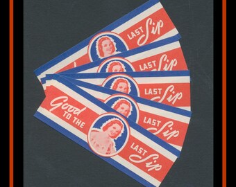 Good To The Last Sip / 1930's Vintage Bottle Neck Label / Retro Junk Journal, Soda Fountain Collage Art, Mixed Media Material, ATC Supply