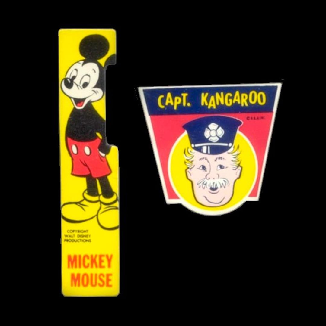 Mickey Mouse and Captain Kangaroo Vintage Labels / 1950's