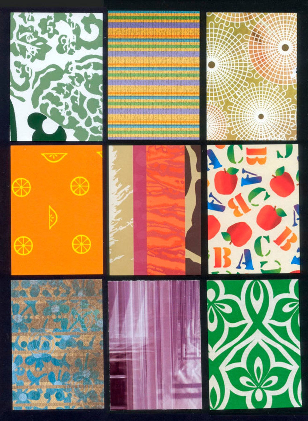 Designs and Patterns ATC Package / Artist Trading Card Backgrounds / Collage, Mixed Media, Junk