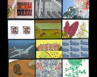 Achtergronden voor kunstenaarsruilkaarten / Gemengde partij / Gebruik voor ATC, collage, ongewenste tijdschriften, cadeaukaartjes, kaarten maken, geometrische kunst, gemengde techniek, ACEO