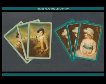 Vintage Playing Cards, Gainsborough Paintings / Young Boy and Girl / Perfect for Artist Trading Cards, Junk Journals, Shadow Boxes, ACEO