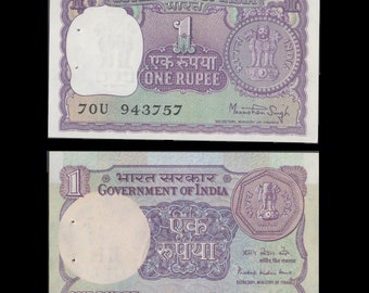 Vintage Rupee Banknotes from India / Gorgeous Colours, Intricate Details / Altered Books, Decoupage, Scrapbooking, Junk and Art Journals