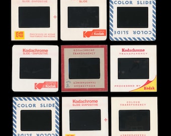 Vintage Cardboard Film Slide Mounts / Retro Photography Ephemera / Collage Fodder, Shadow Box Addition, Mixed Media Supply, ATC Material