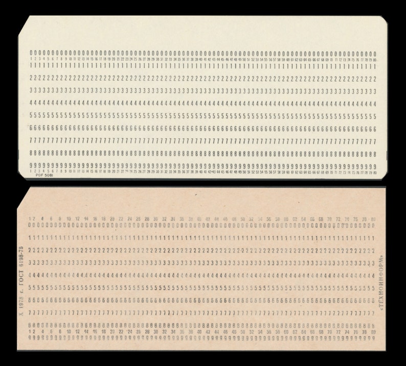 Vintage Computer Punch Cards / 1970's Mainframe Data Processing / Artist Trading Card, Junk Journal, Pen Pal Swap, Altered Book, ATC, ACEO image 6