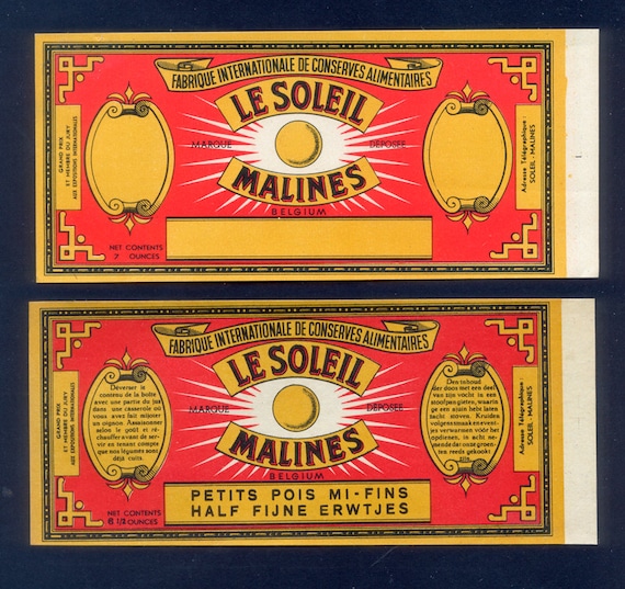 1920's Vintage French Vegetable Can Labels from Belgium / Collectors, Altered Book Addition, Collage Art Embellishment, Decoupage, Glue Book