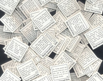 Jaren '30 vintage gelukskaarten met weegschaal / gewijzigde kunst en boeken, toevoeging kerstkraker, rommel en visuele dagboekversieringen