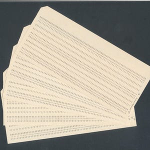 Vintage German IBM Computer Punch Cards / 1970&#39;s Mainframe Data Processing / Artist Trading Card, Junk Journal, Pen Pal Swap, Tiny Notebook