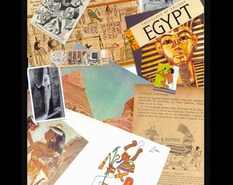 Collagepakket Egypte / Egyptisch pakket voor gewijzigde boeken, collagekunst, ongewenste dagboeken, ruilkaarten voor kunstenaars, schoolprojecten, geschiedenisles
