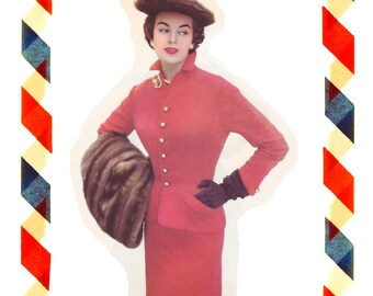 Vintage Sewing Pattern in any size including plus size 1949 PDF Instant Download Pattern no 1
