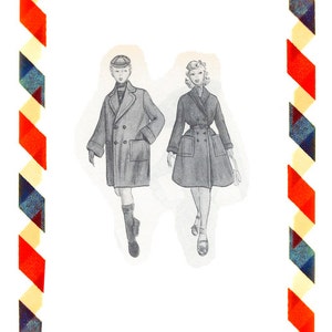 Vintage Sewing Pattern in any size including plus size 1949 PDF Instant Download Pattern no 107+108