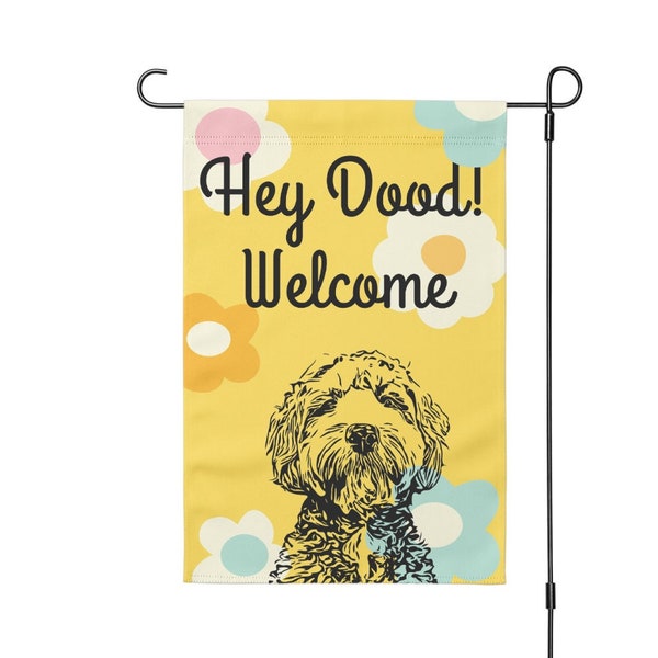 Doodle Yard Flag, Yard Sign With Stand, Welcome Sign For Doodle Owners