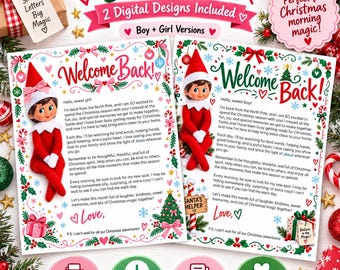 Willkommensbrief für Elfen zum Ausdrucken | Weihnachtstraditionen für Jungen und Mädchen (Digitaler Download)
