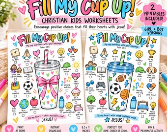 Füll meinen Becher auf! Arbeitsblattpaket für christliche Kinder | Psalm 23,5 (Digitaler Download)