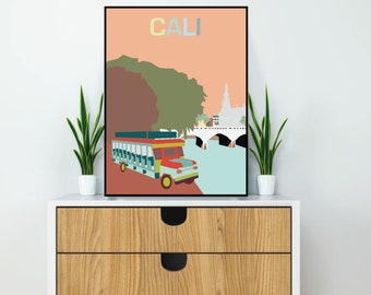 Cali Art Print | Colombia Wall Art | Travel Poster | Cityscape Print
