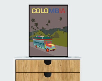 Colombia Art Print | Colombia Wall Art | Travel Poster | Cityscape Print