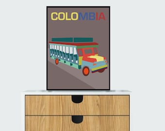 Colombia Art Print | Colombia Wall Art | Travel Poster | Cityscape Print
